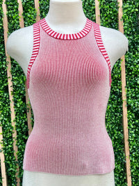 Contrast Rib Knit Top