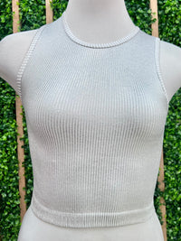 Silver Coated Basic Crop Top