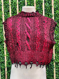 Knitted Cable Texture Foil Vest