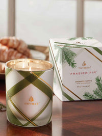 Frosted Plaid Votive Candle