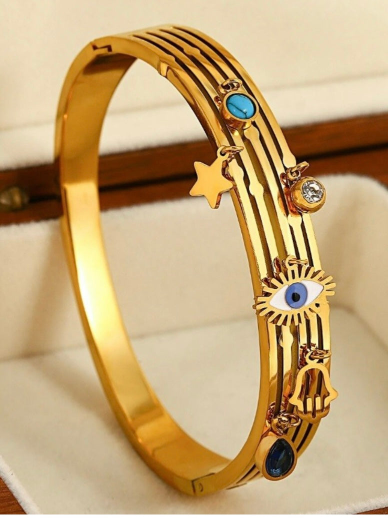 Evil Eye Stainless Steel Bangle