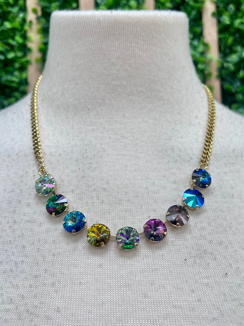 Mini Sofia Metallic Mix Crystal Necklace