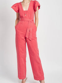 Exquisite Red Ruffle Jumpsuit