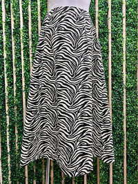 Oatmeal Zebra Print Midi Skirt