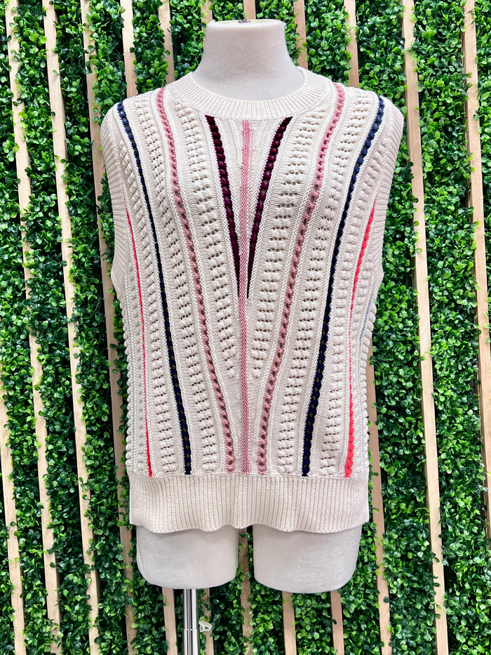 Multi Fringe Detail Sweater Vest