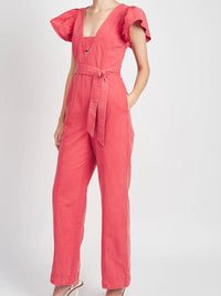 Exquisite Red Ruffle Jumpsuit