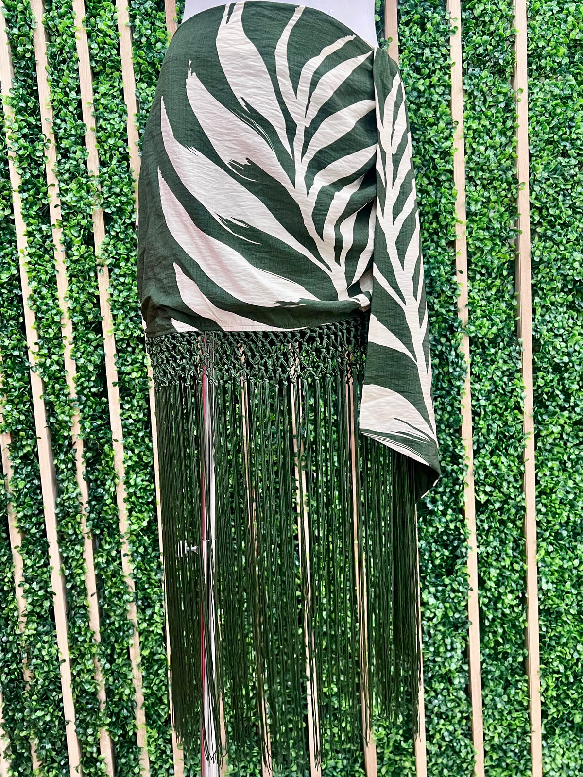Ivory Green Wrap Skirt