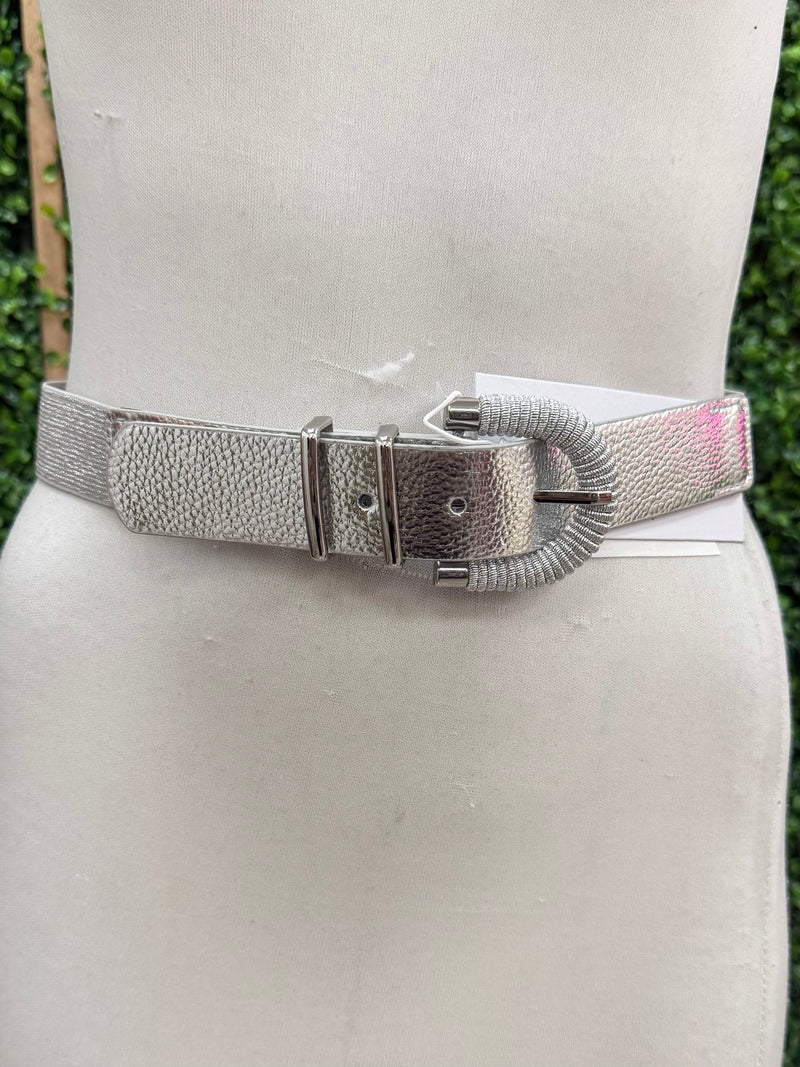 Rope Buckle Metallic Elastic Belt