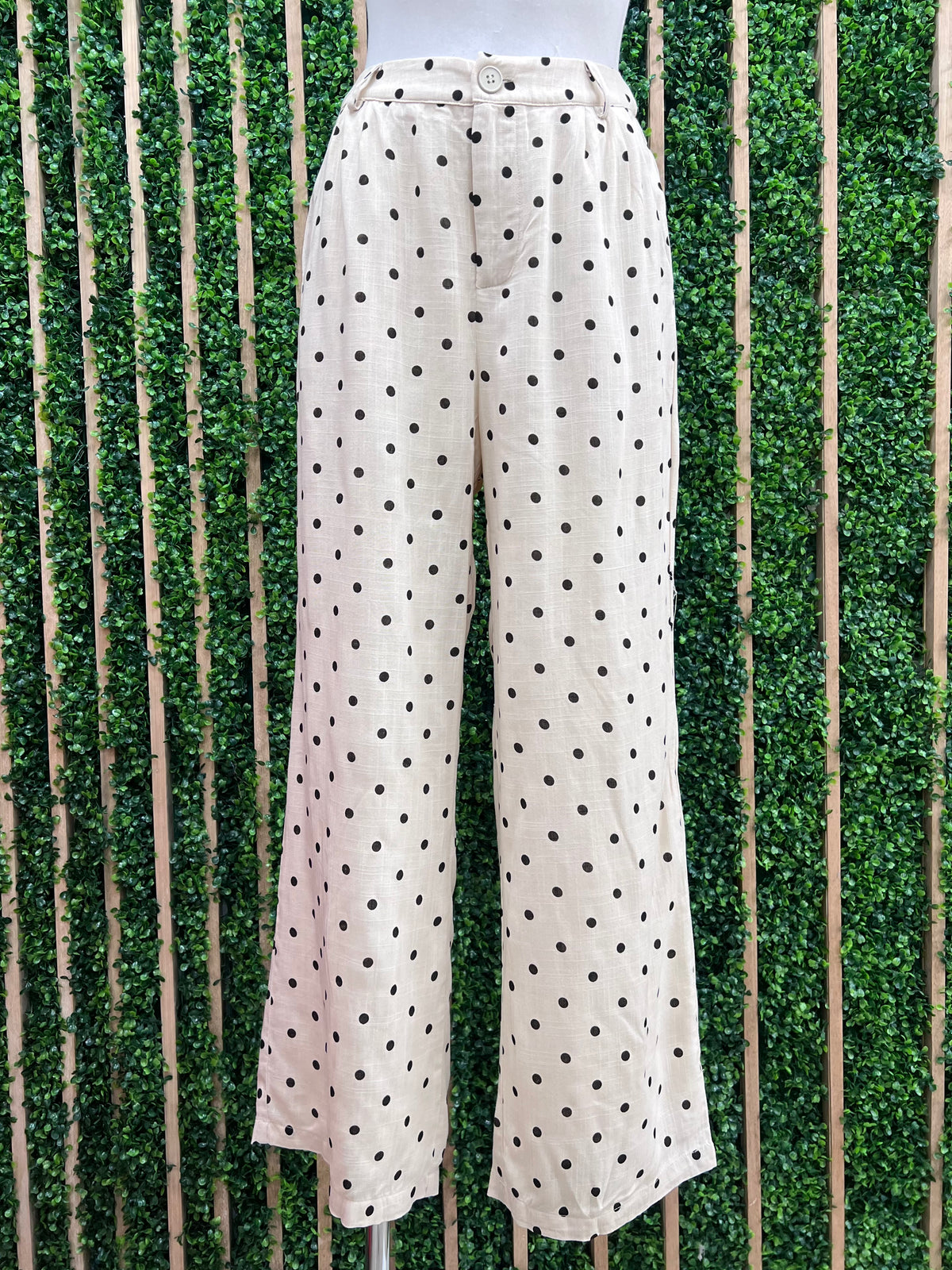 Cream Black Polka Dot Pants