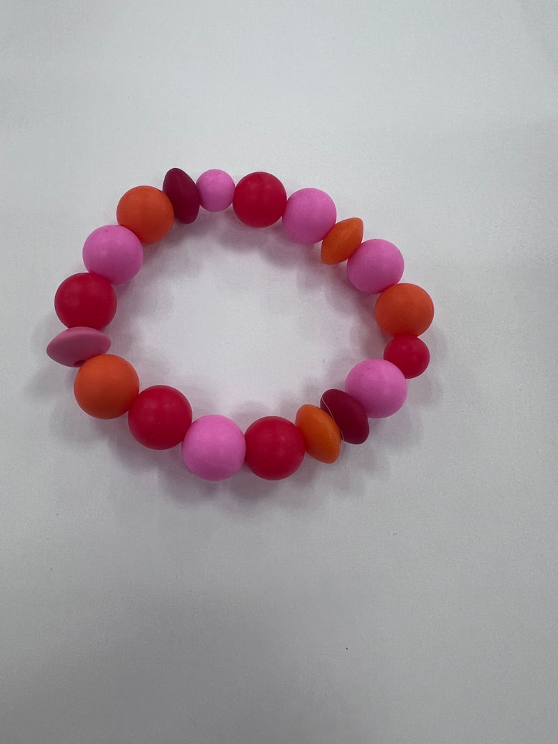 Pink Orange Rubber Bracelet