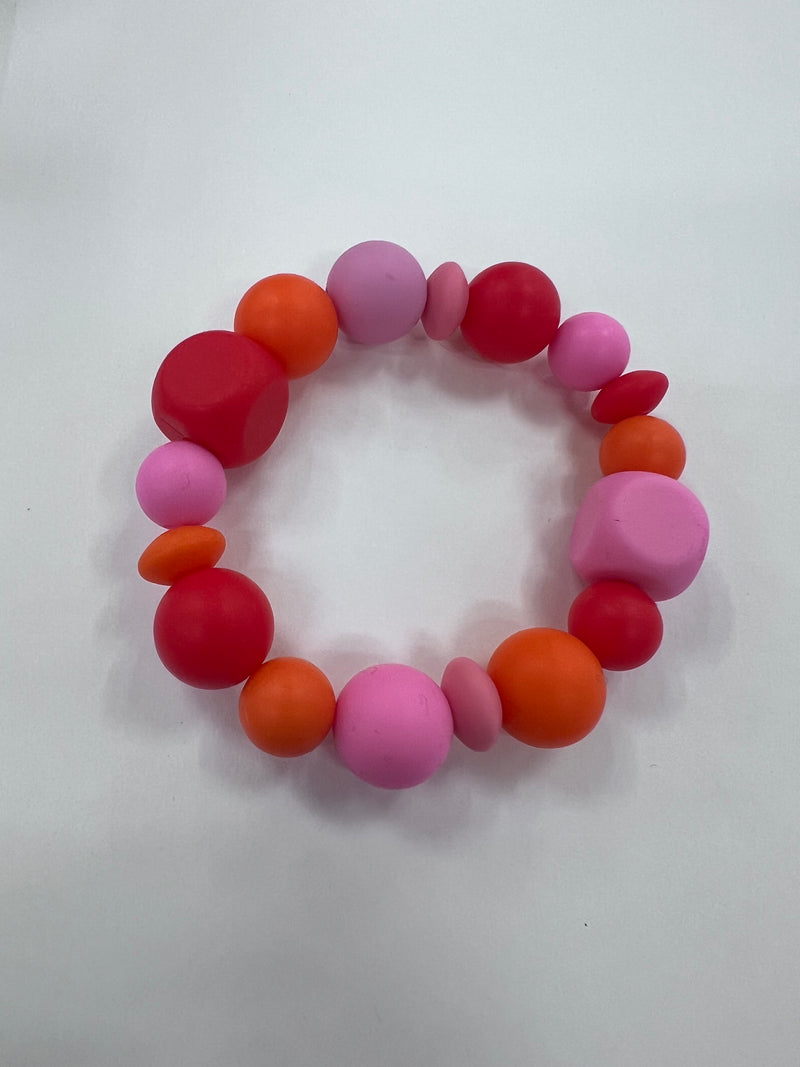 Pink Orange Rubber Bracelet