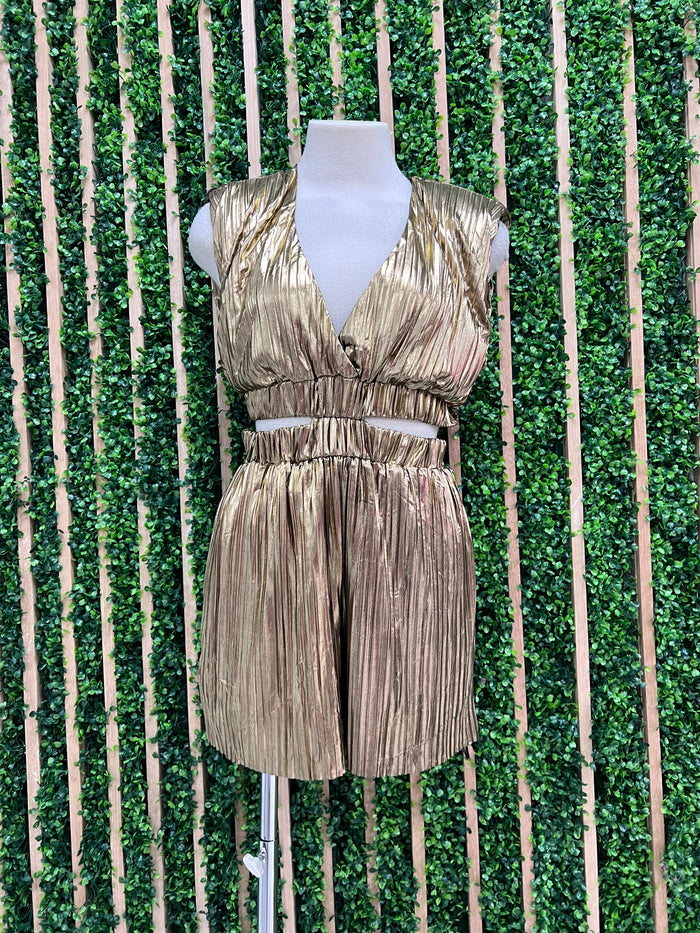 Gold Cutout Romper