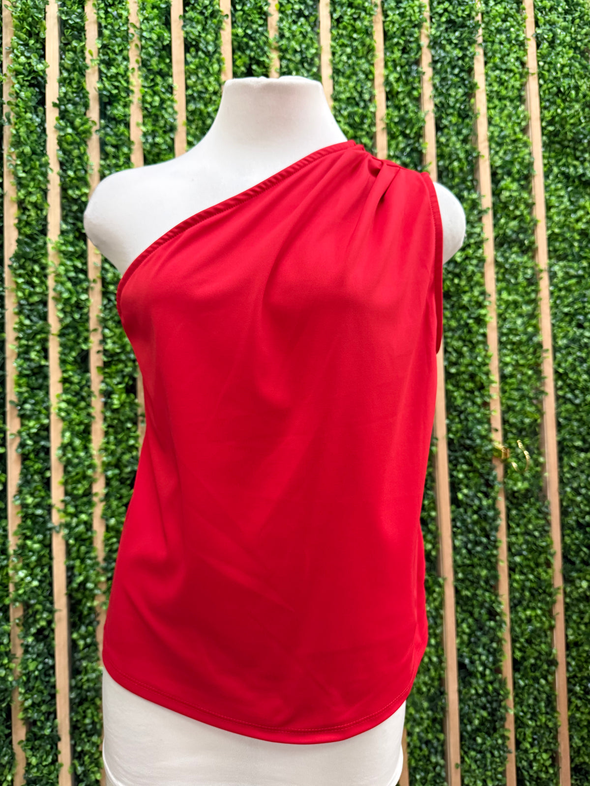 Pleated One Shoulder Top