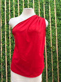 Pleated One Shoulder Top