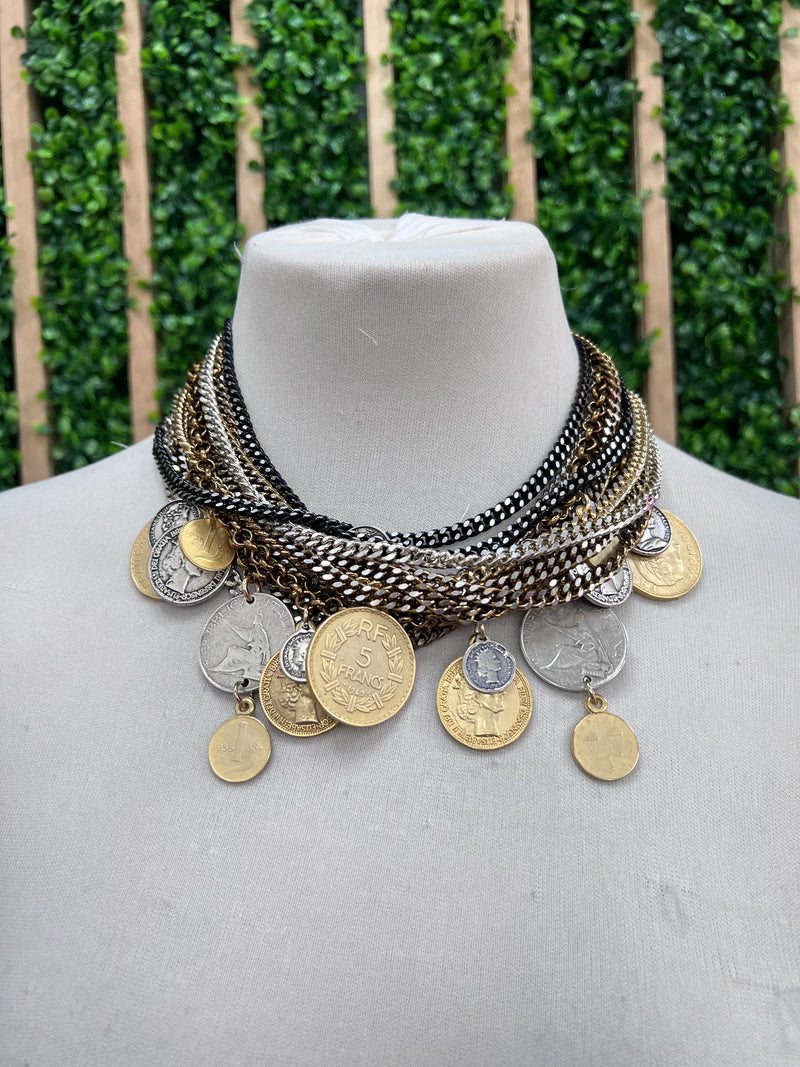 BE Multichain Multi Coin Short Necklace