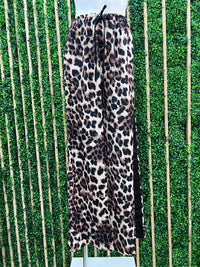 Black Side Stripe Leopard Pant