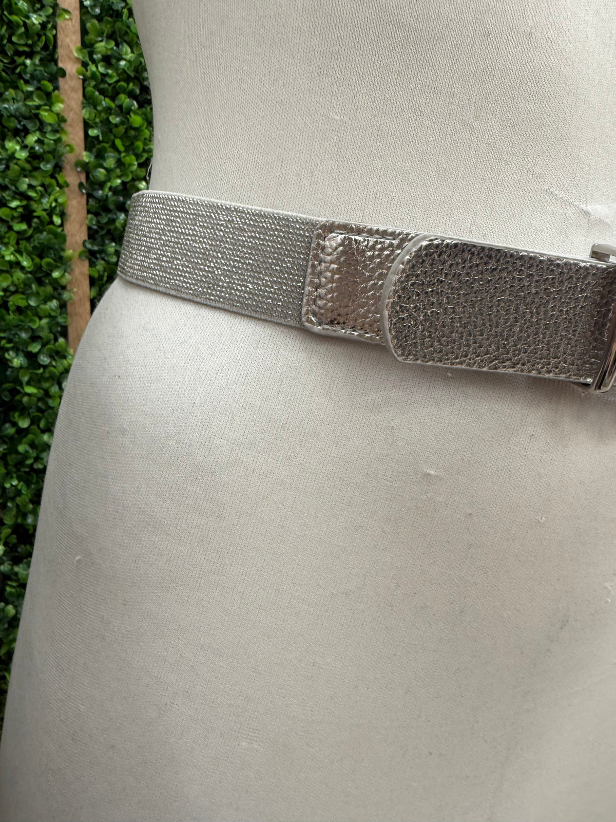 Rope Buckle Metallic Elastic Belt