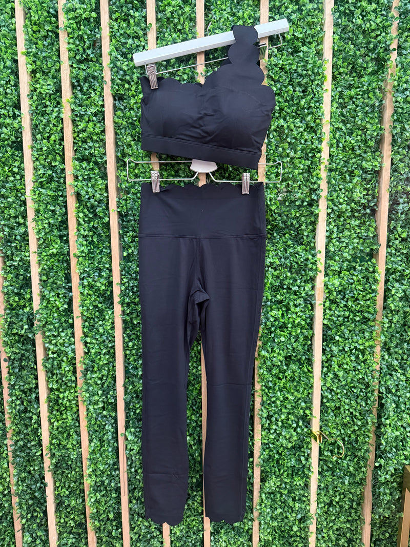 Scallop One Shoulder Legging Set