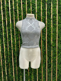 Knitted Foil Print Vest