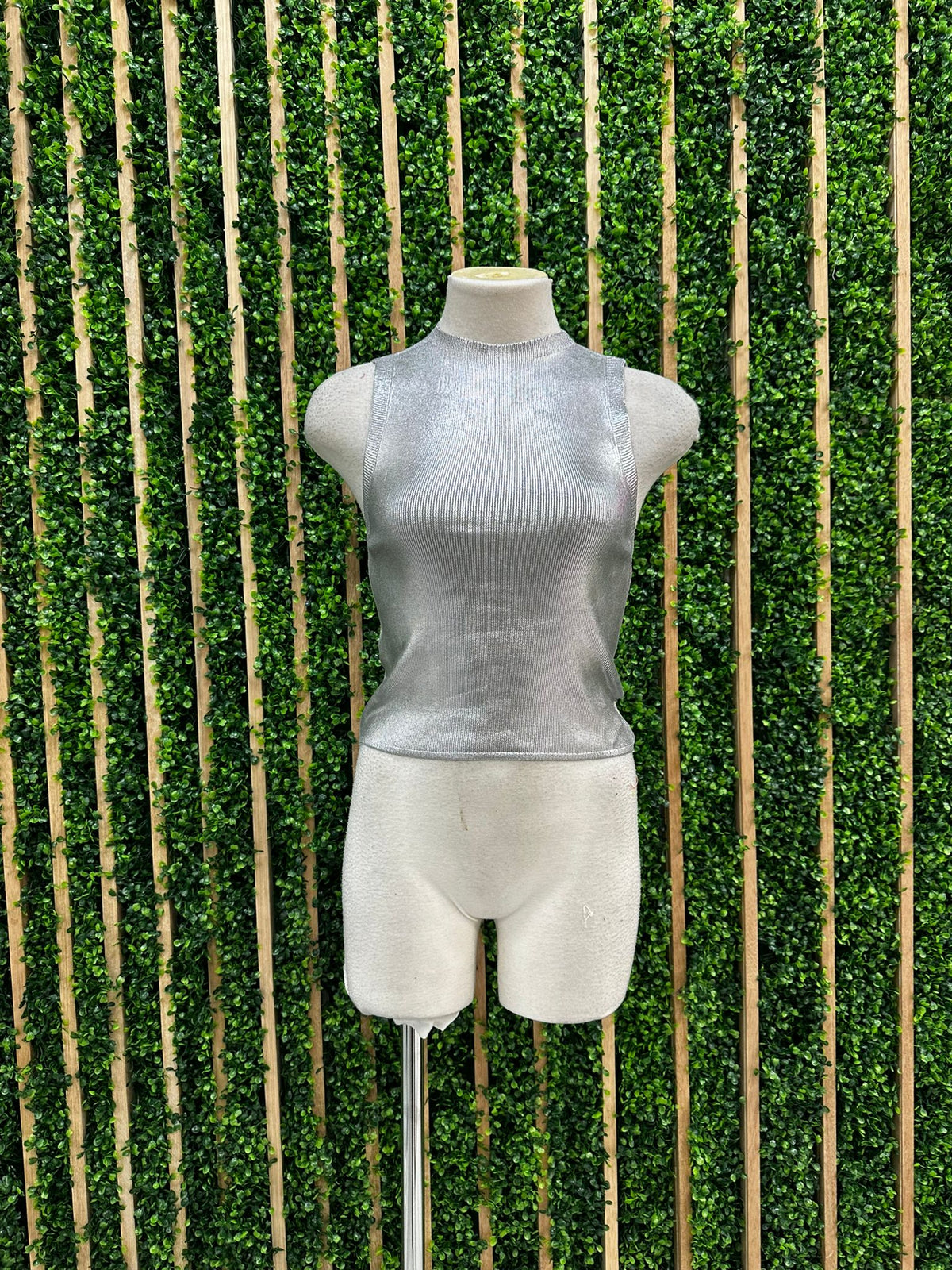 Knitted Foil Print Vest
