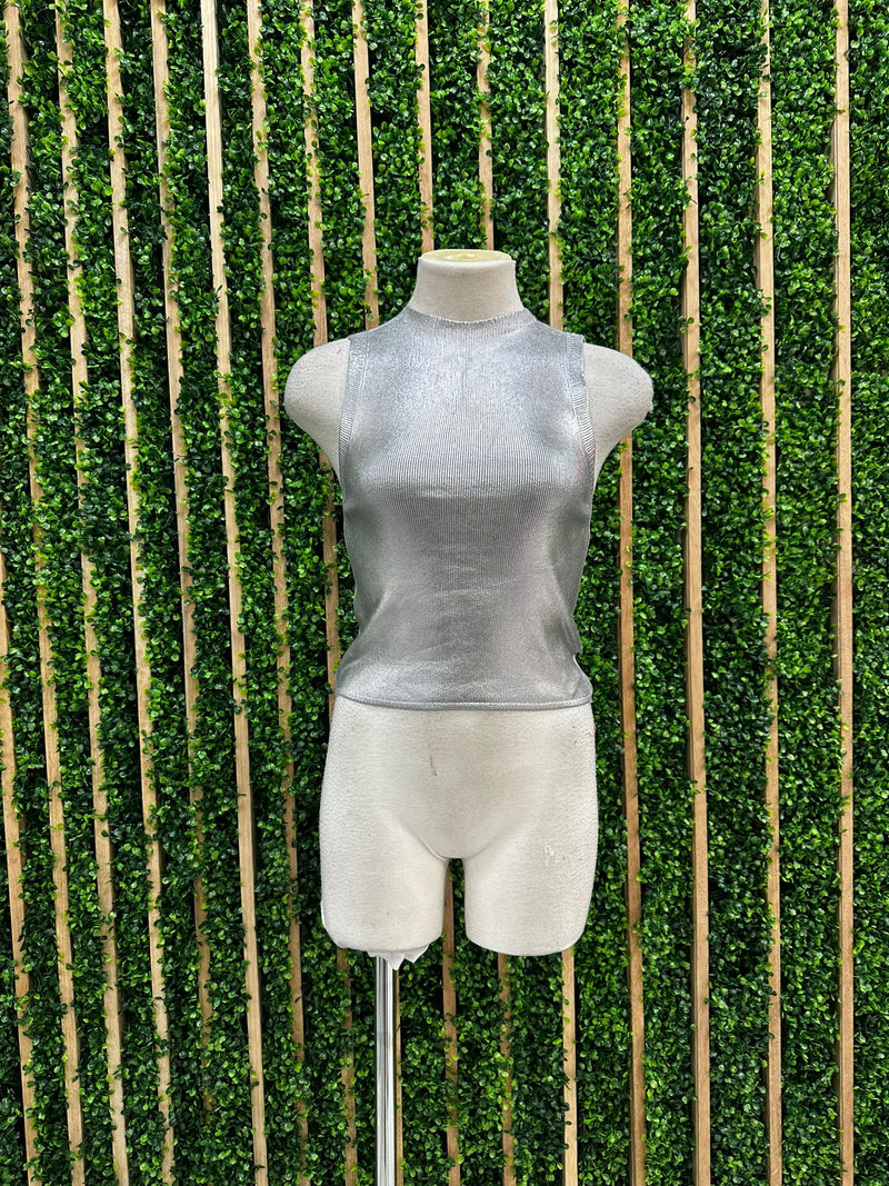 Knitted Foil Print Vest