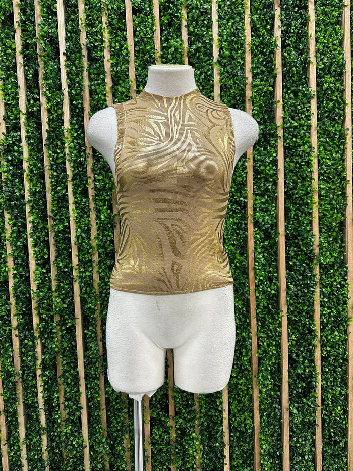 Knitted Foil Print Vest