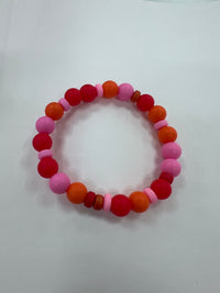 Pink Orange Rubber Bracelet