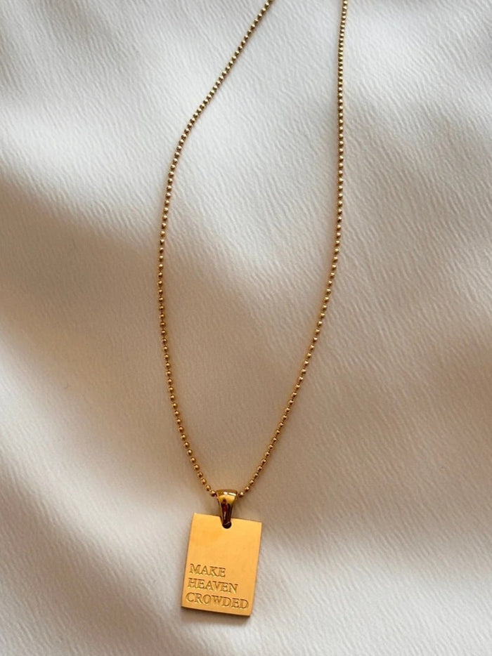 Gold Inspirational Pendant Necklace