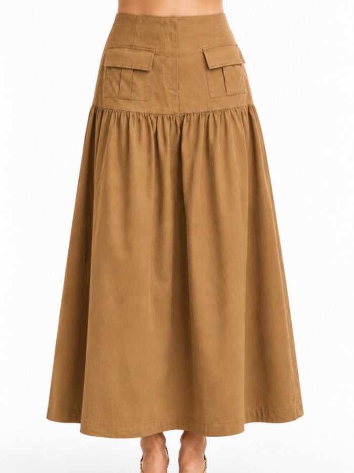 Camel Utility Maxi Skirt