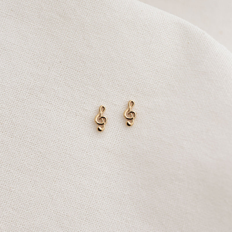 POS - Treble Music Note Stud Earrings