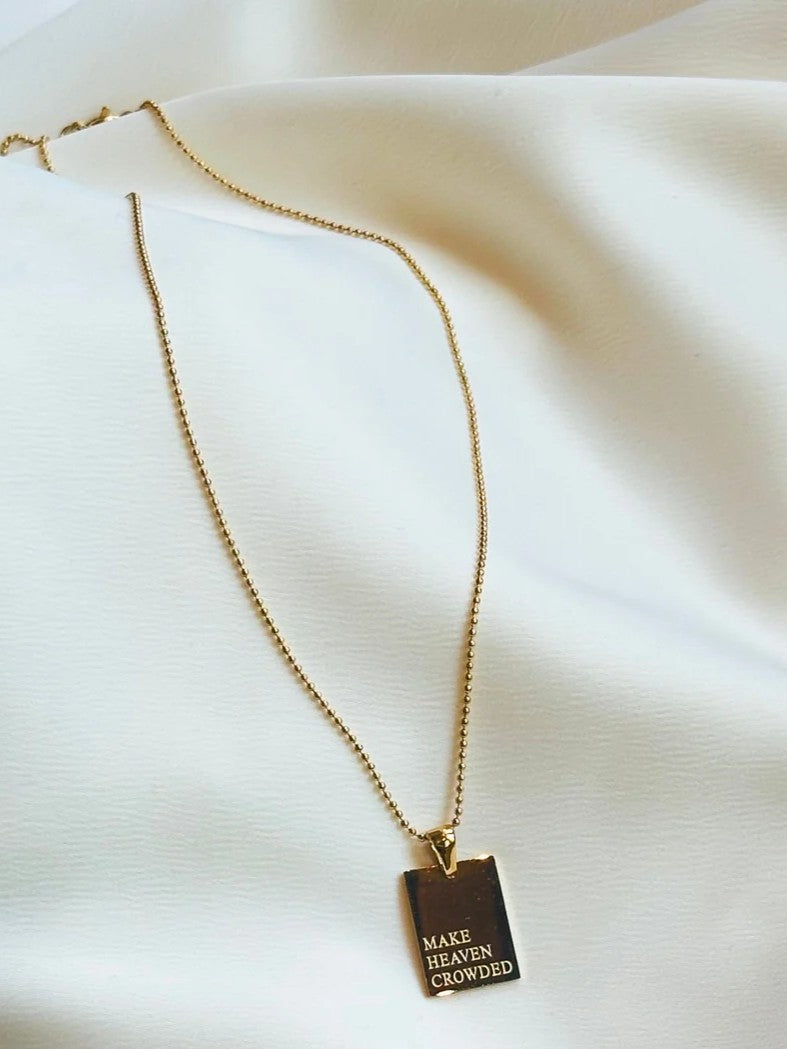 Gold Inspirational Pendant Necklace