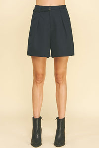 High Waist Belted Tailored Bermuda Shorts