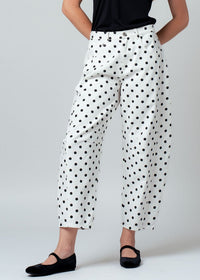 White Polka Dot Barrel Jeans