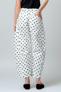 White Polka Dot Barrel Jeans