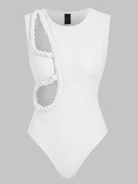 Braided Cutout Sleeveless Bodysuit