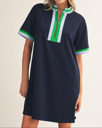 Green Collar Navy Blouse Dress