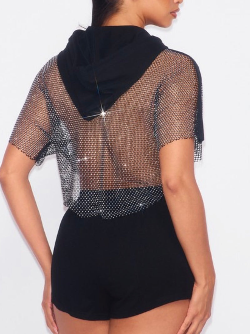 Rhinestone Detail Skort Set