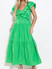 Green Ruffled Maxi