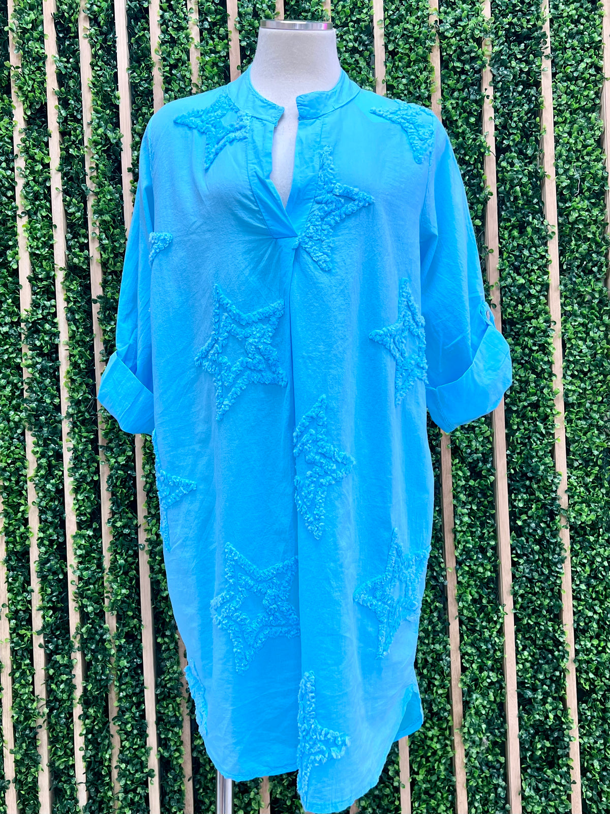 Star Embossed Short Dress