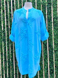 Star Embossed Short Dress