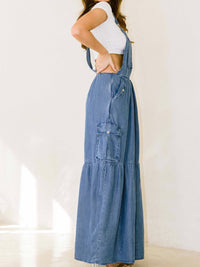 Tiered Overall Denim Jumpsuit