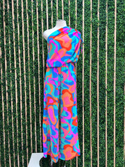 Beautiful Abstract Print Off Shoulder Jumpsuit