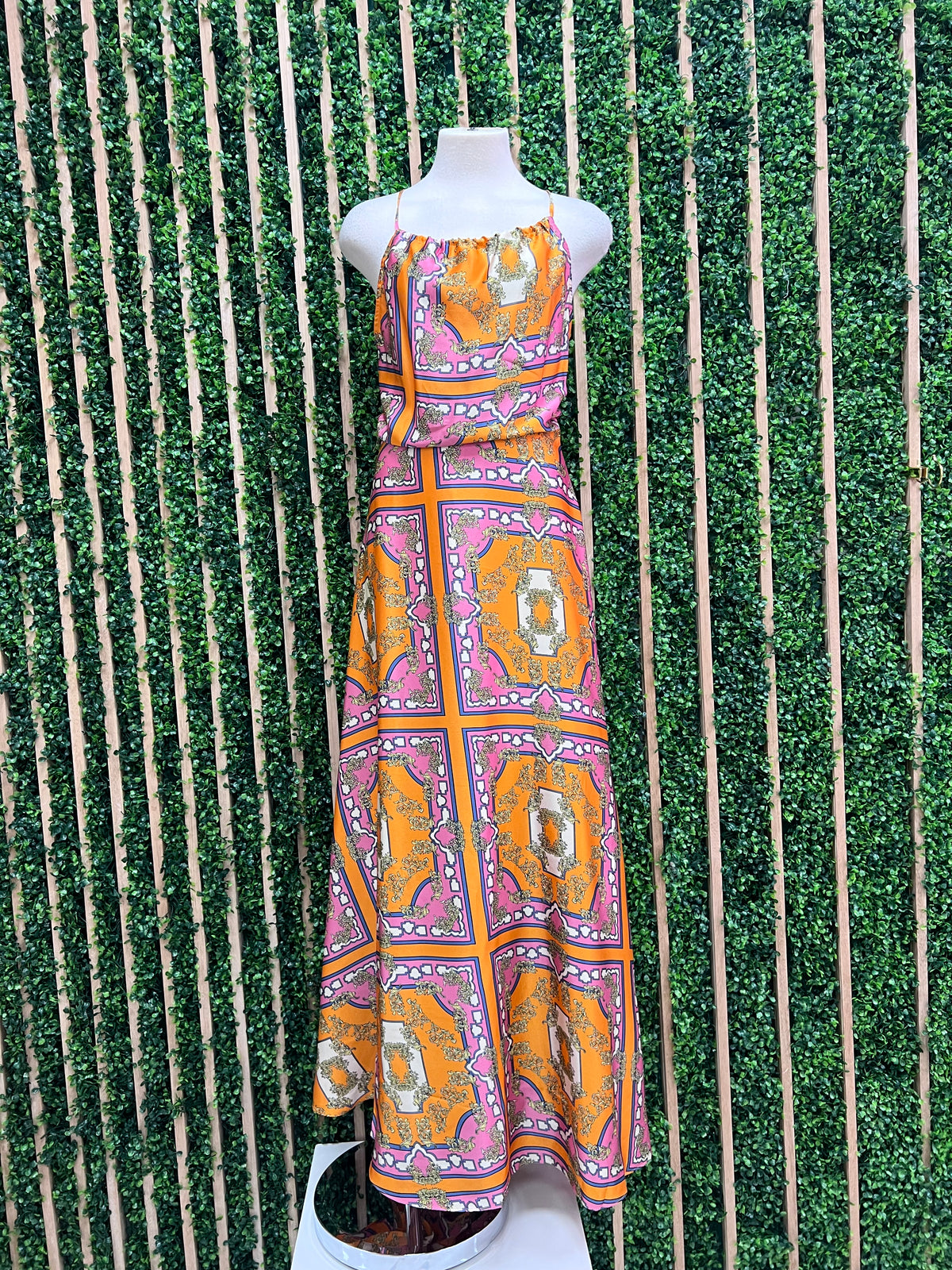 Tangerine Pink Halter Maxi