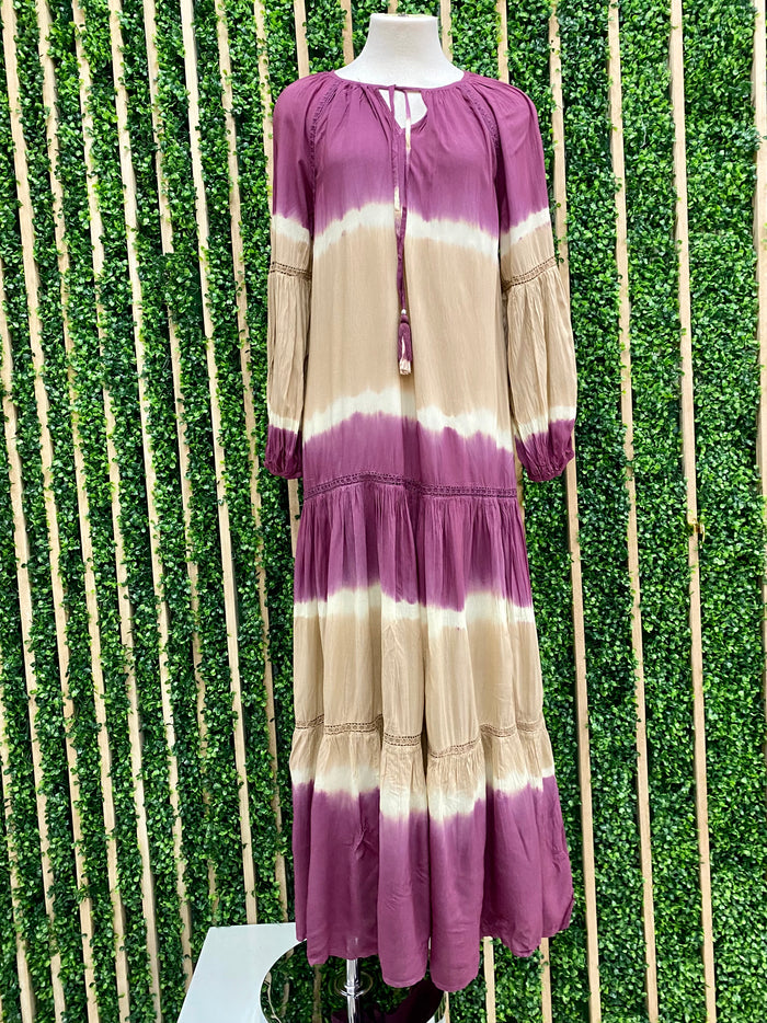 Boho Ombre Purple Tunic Dress