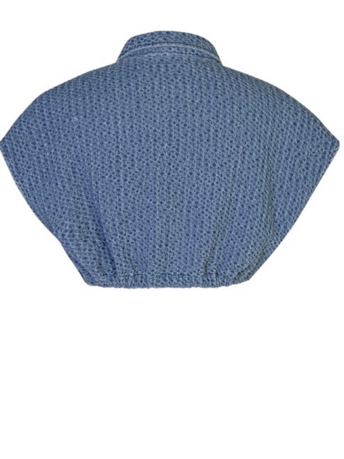 Textured Denim Crop Top