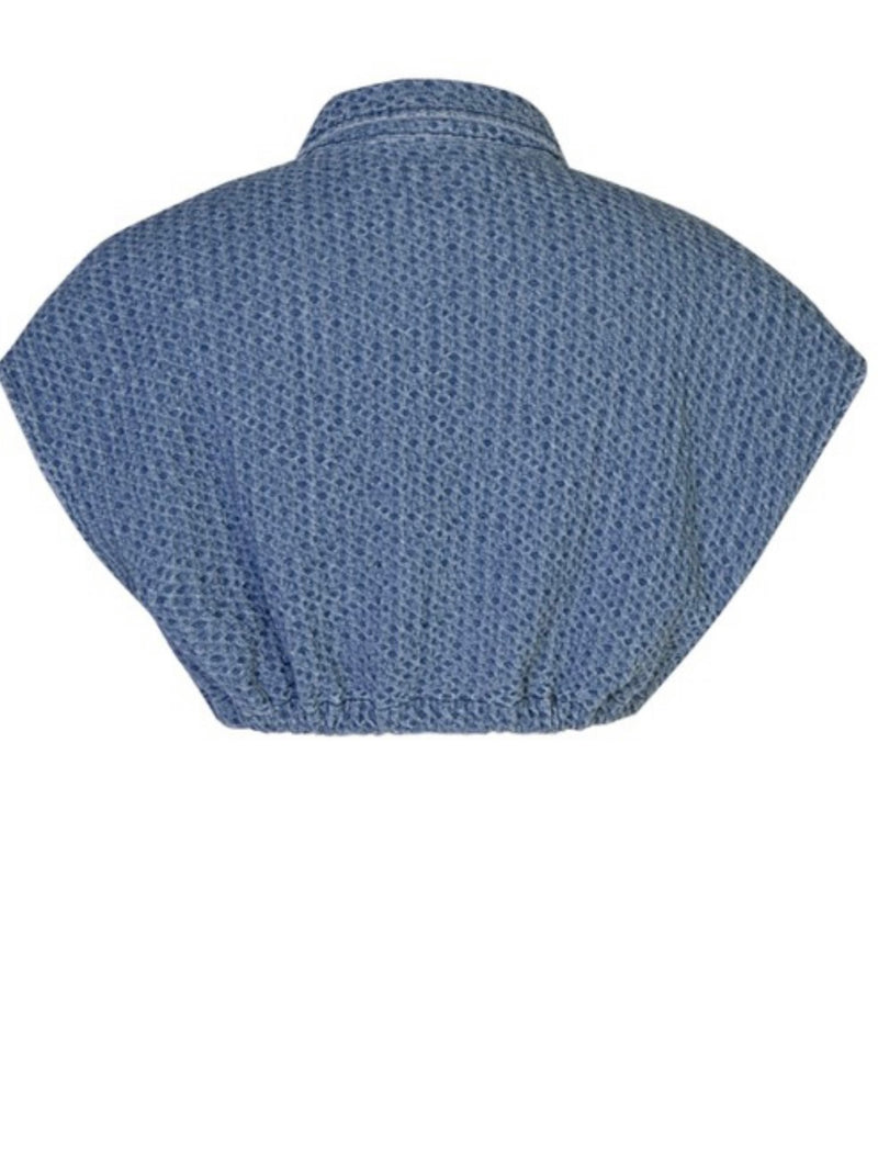 Textured Denim Crop Top