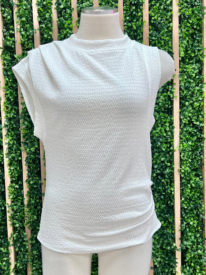 Structured Shoulder Sleeveless Top