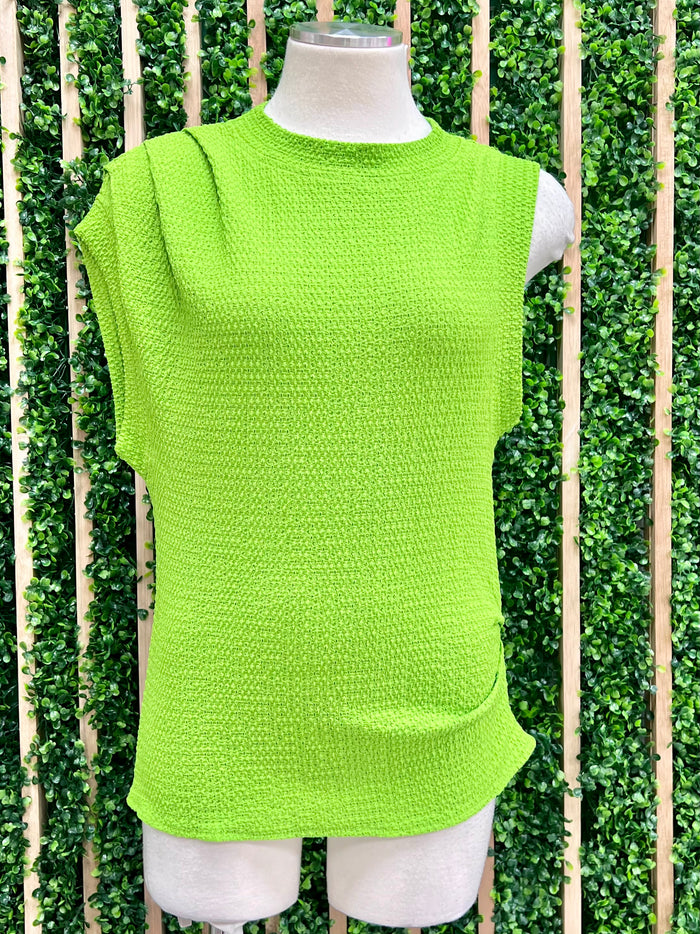 Structured Shoulder Sleeveless Top