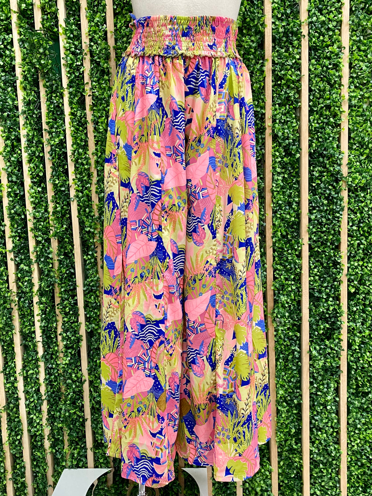 Neon Pink Multi Wide Leg Pant