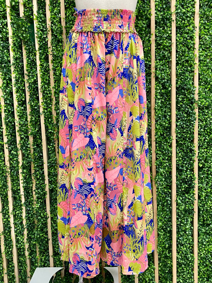 Neon Pink Multi Wide Leg Pant